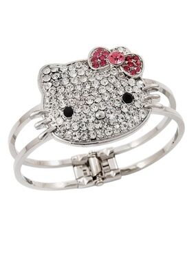 Hello Kitty Crystal Hinged Bangle  Bracelet